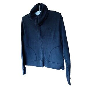 Adidas Women's Black Zip Front Turtleneck Sweatshirt Size Large